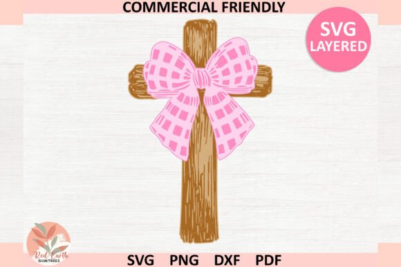 Cross with Coquette Bow SVG: A Delicate Embroidery Design for Thoughtful Projects